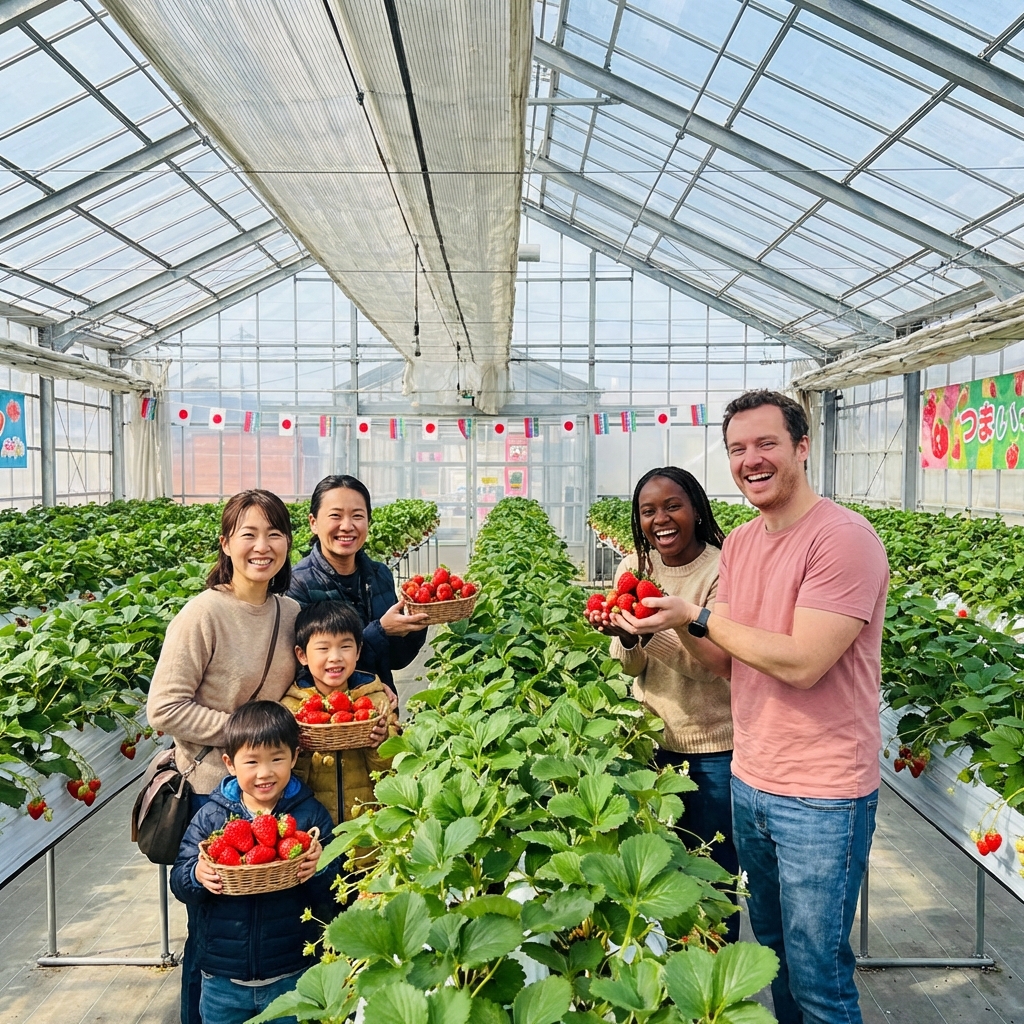 イチゴ狩り多言語QR戦略