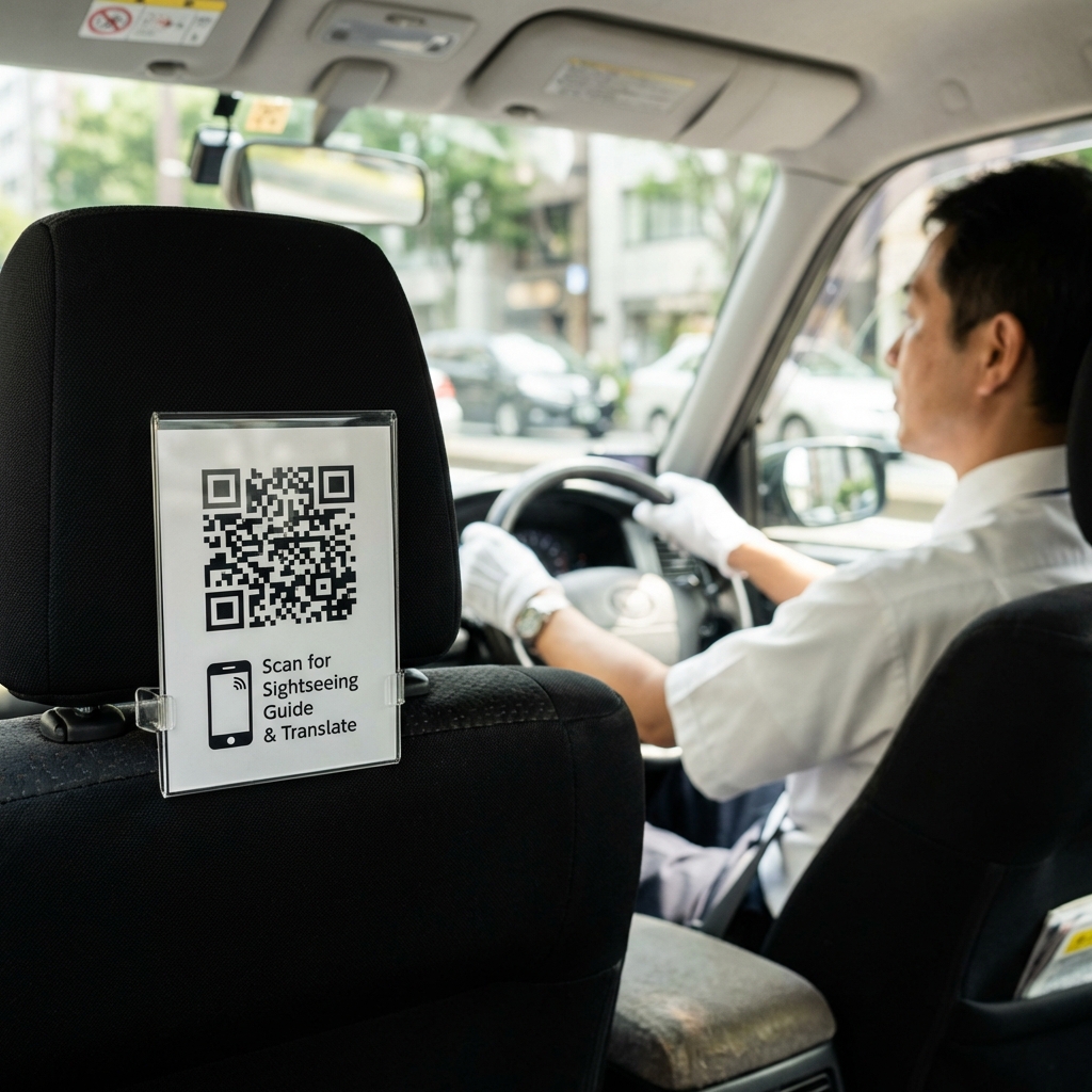 タクシーのQR多言語ガイド