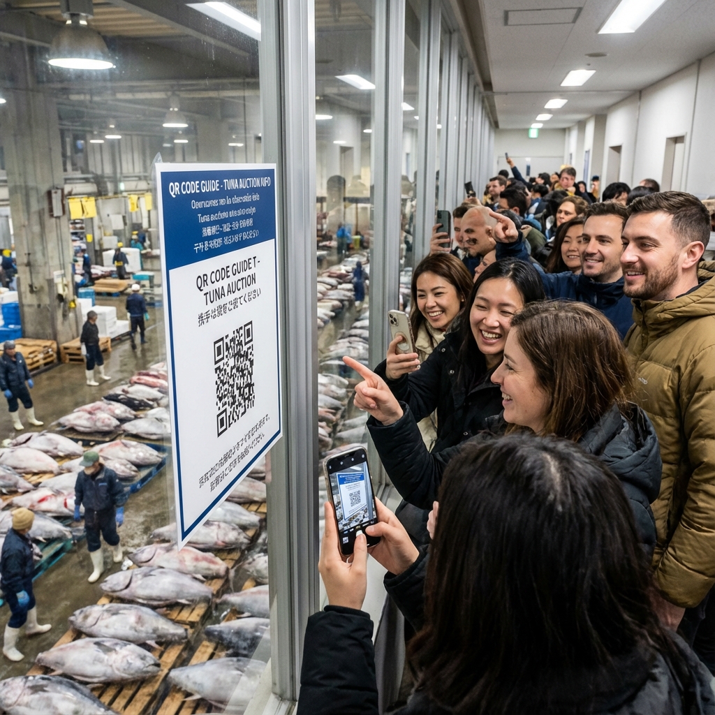 築地市場と新鮮な魚