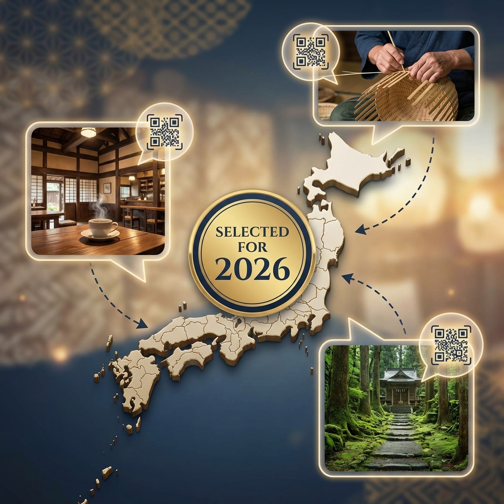 英国旅行誌選出と地方の隠れた名所をつなぐQRコード