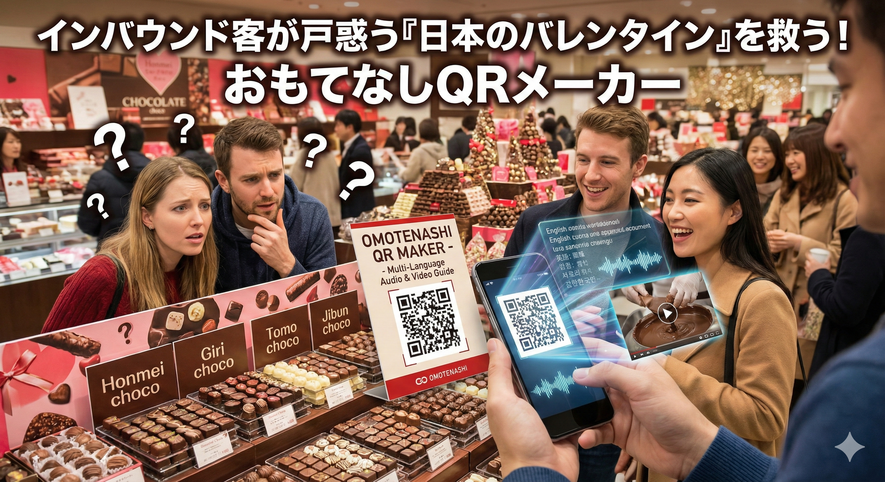 バレンタイン多言語QR戦略